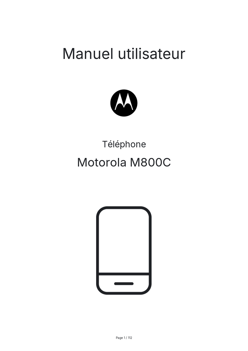 Image de la première page du manuel de l'appareil M800C