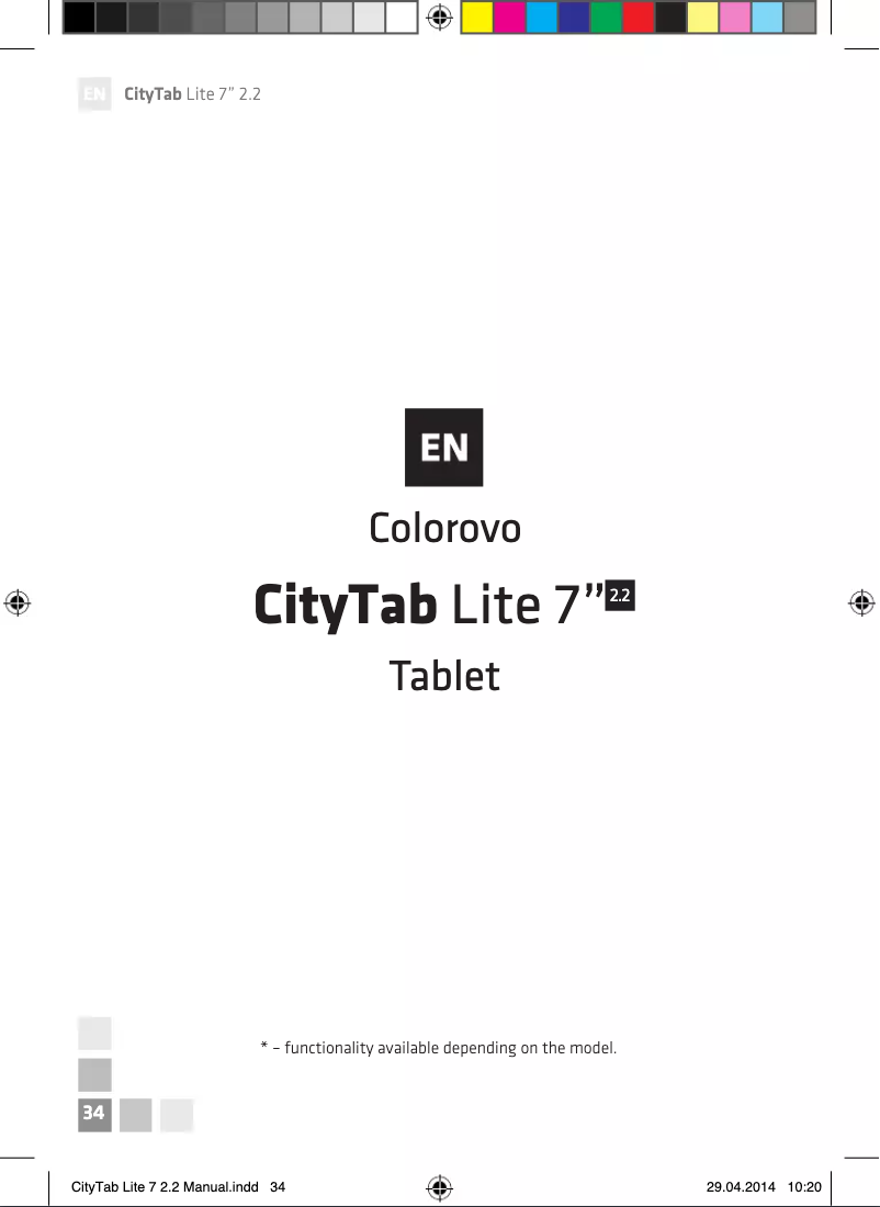 Page n°1 - Manuel utilisateur Colorovo CityTab Lite 7'' 2.2