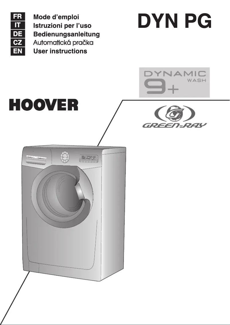 Page n°1 - Manuel utilisateur Hoover DYN 11146PG8B-EG