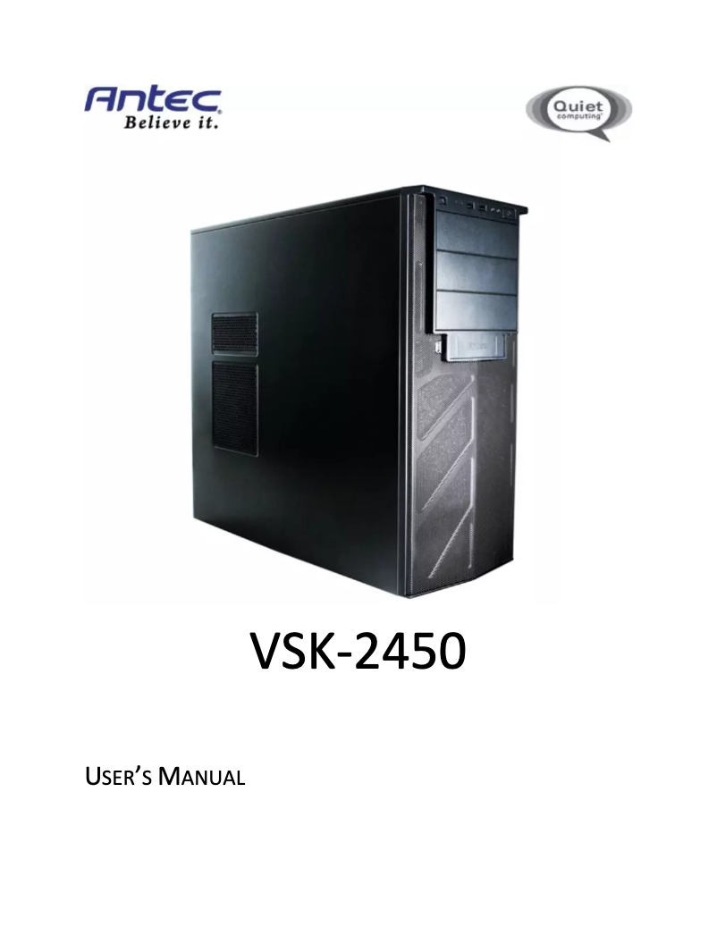Page n°1 - Manuel utilisateur Antec VSK-2450P
