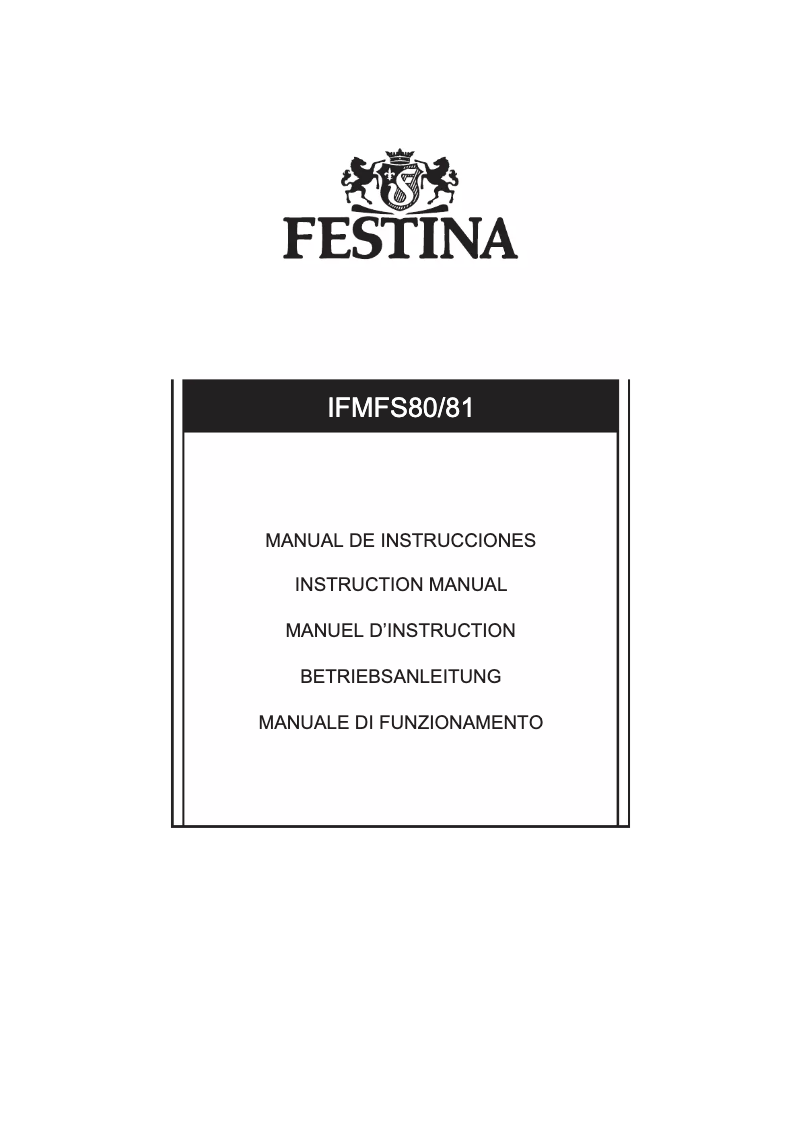 Page 1 de la notice Manuel utilisateur Festina F6759