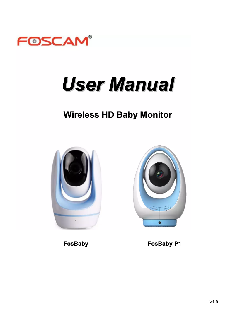 Page 1 de la notice Manuel utilisateur Foscam Fosbaby P1