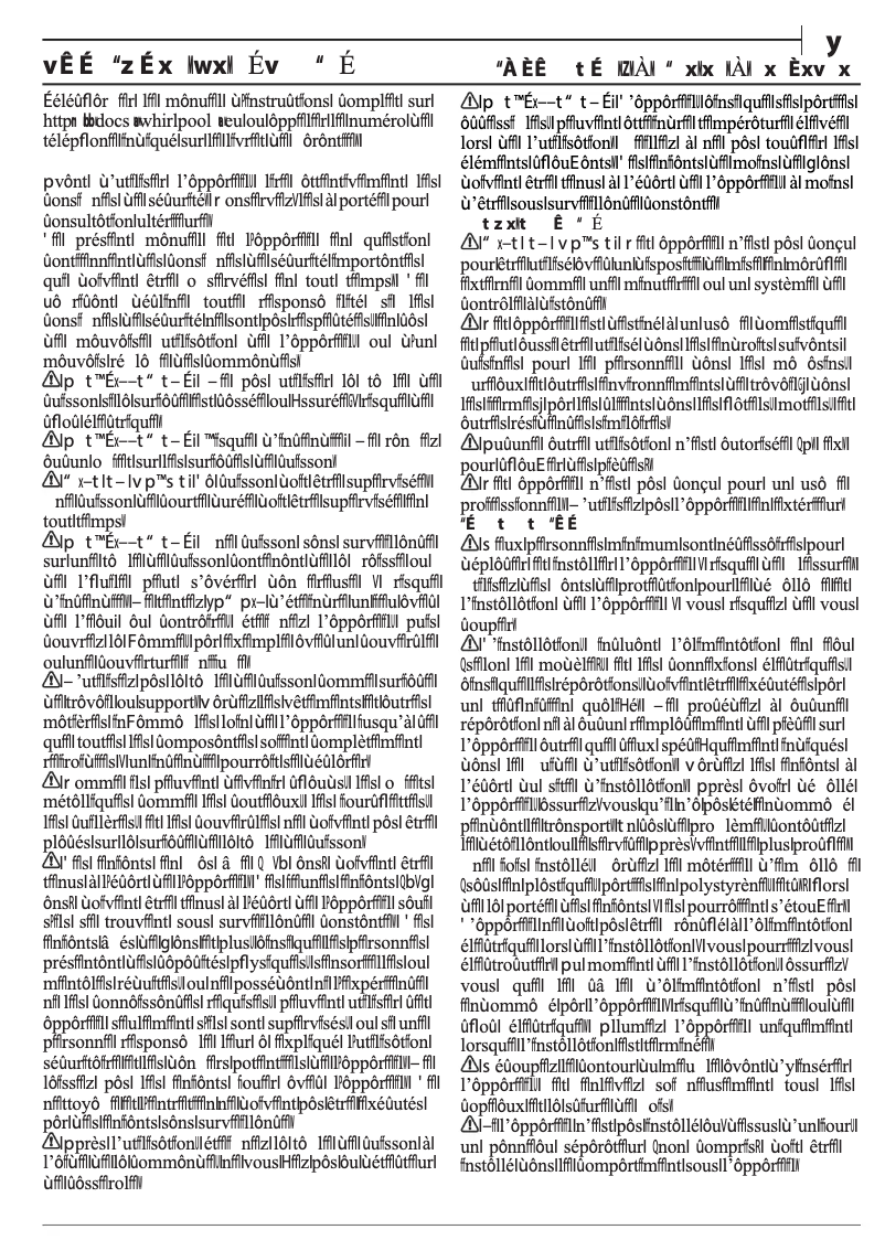 Page 1 de la notice Manuel utilisateur Whirlpool WLB3965BFIXL