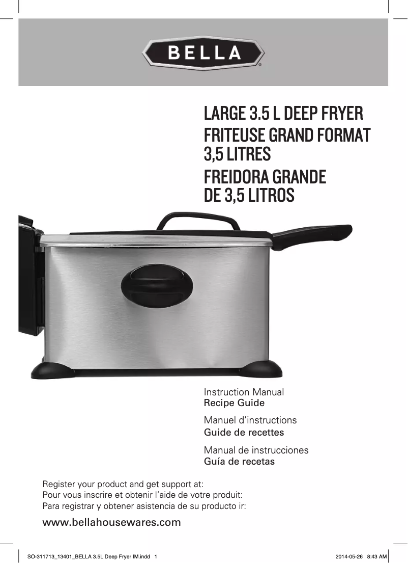 Page 1 de la notice Manuel utilisateur Bella 13401