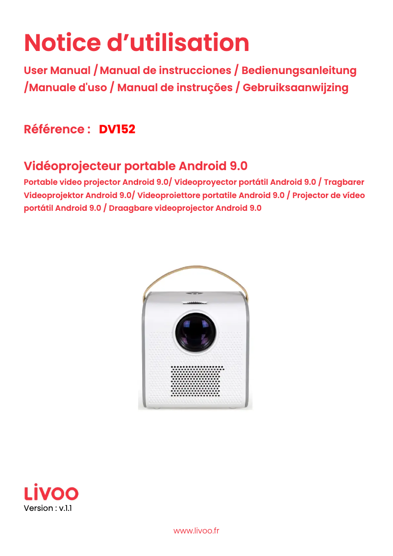 Image de la première page du manuel de l'appareil DV152