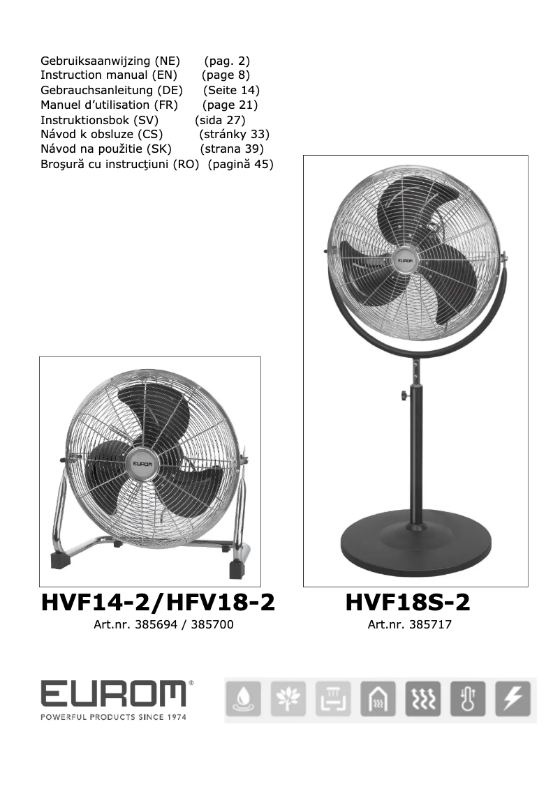 Imagen de la primera página del manual del dispositivo HVF 18S-2