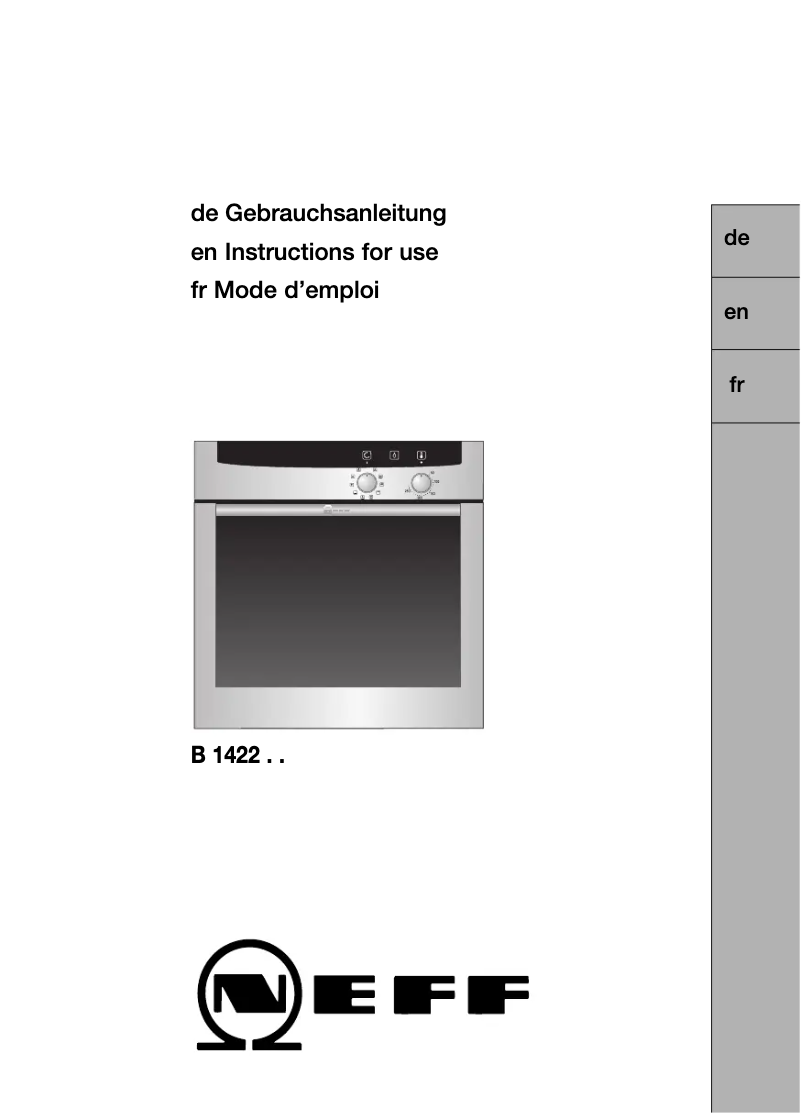 Page n°1 - Manuel utilisateur Neff B1422N0