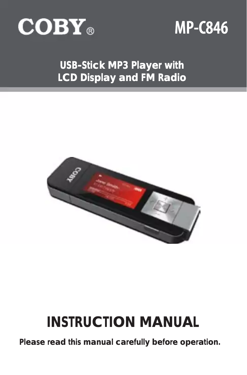 Página 1 del manual Manual de usuario Coby MP-C846