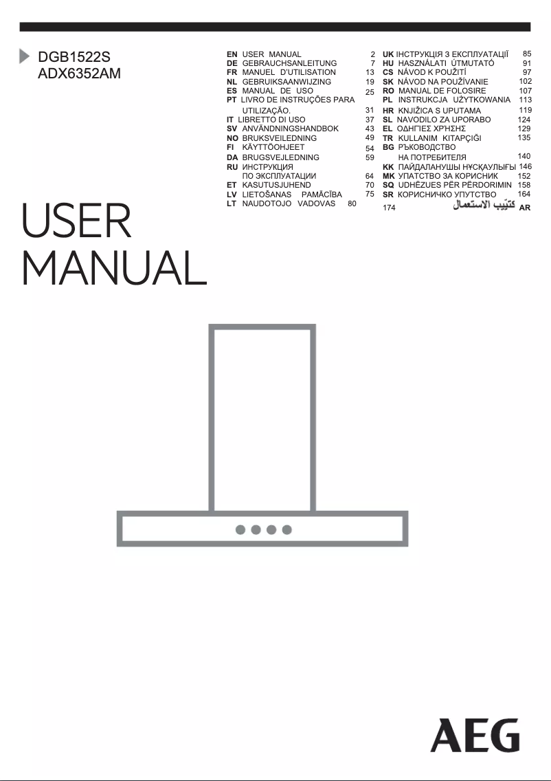 Page 1 de la notice Manuel utilisateur AEG DGB1522S