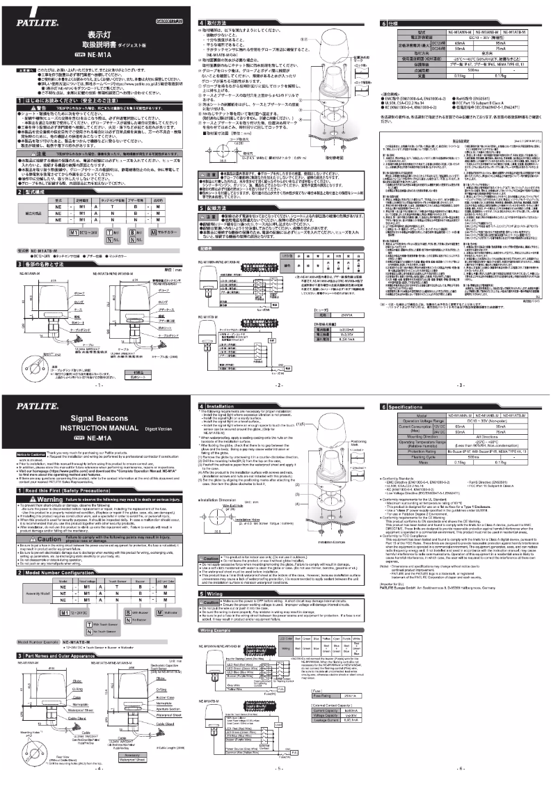 Image de la première page du manuel de l'appareil NE-M1ANB-M