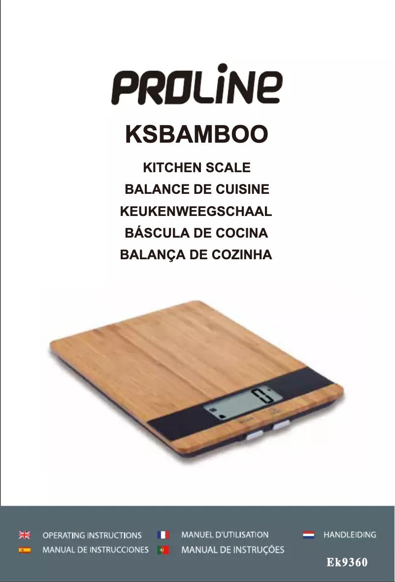 Page 1 de la notice Manuel utilisateur Proline KSBAMBOO