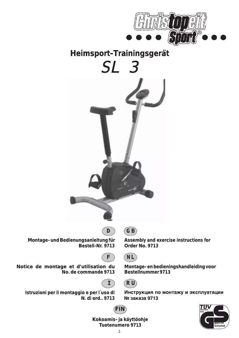 Page n°1 - Manuel utilisateur Christopeit SL 3