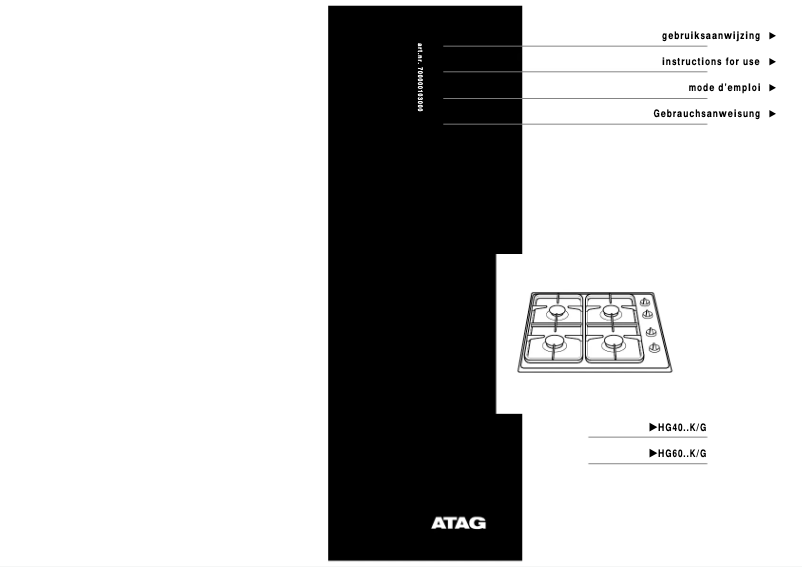 Page n°1 - Manuel utilisateur Atag HG4011KA20GB