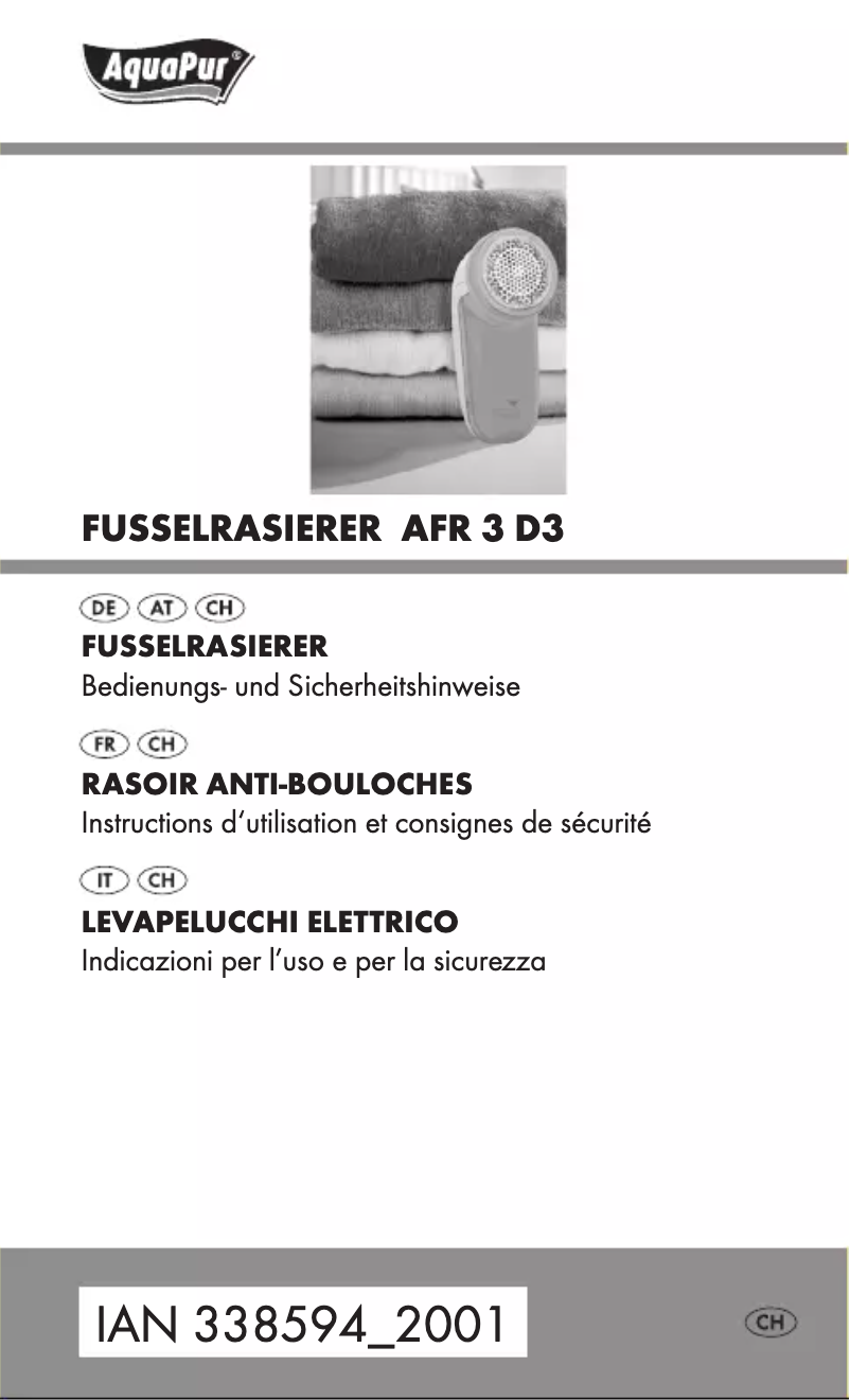 Page n°1 - Manuel utilisateur AquaPur AFR 3 D2
