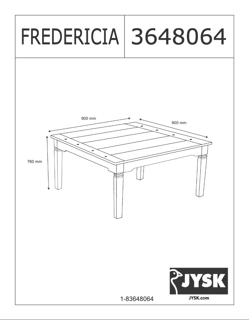Imagen de la primera página del manual del dispositivo Fredericia (90x90x76)
