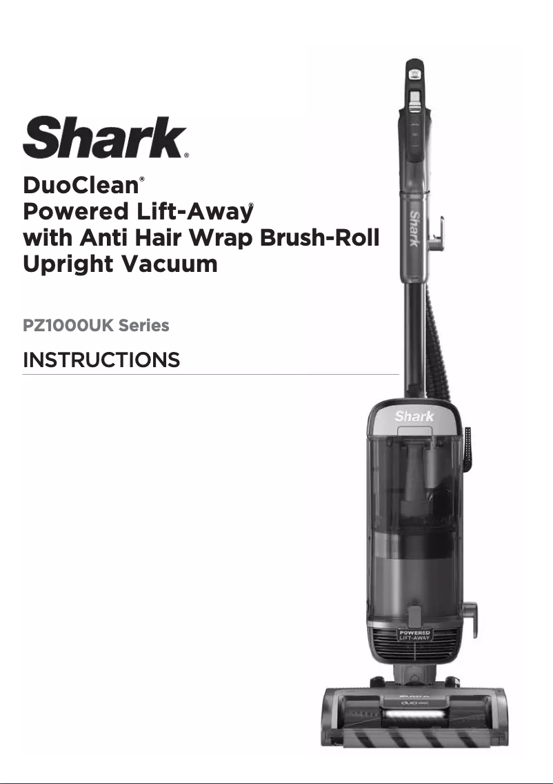 Page 1 de la notice Manuel utilisateur Shark DuoClean Powered Lift-Away PZ1000UK