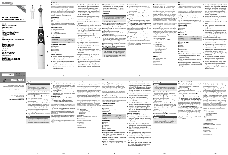 Page 1 de la notice Manuel utilisateur Nevadent NZB 3 B1