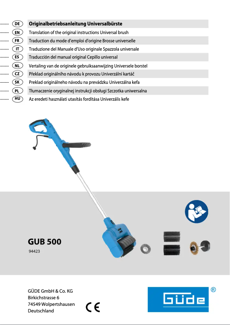 Page 1 de la notice Manuel utilisateur Güde GUB 500