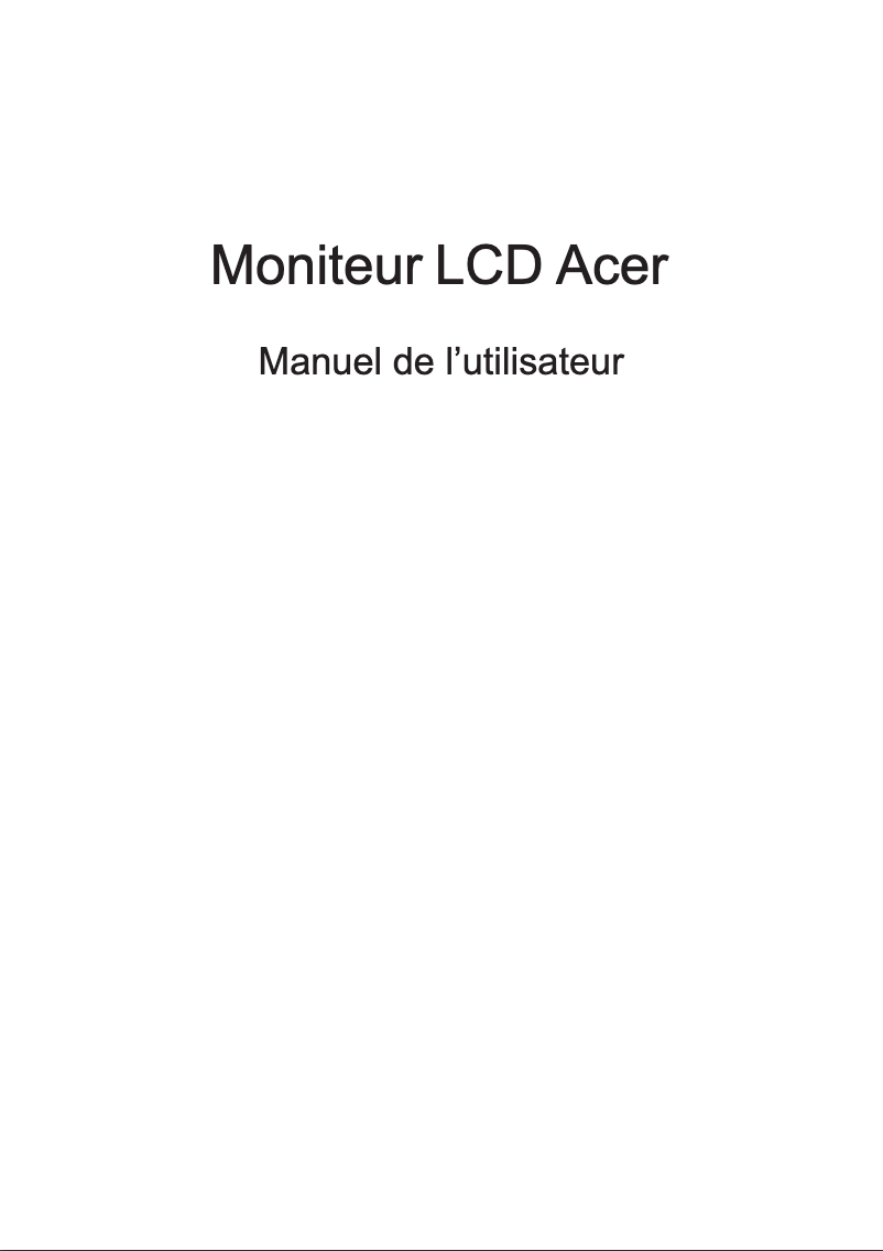 Page n°1 - Manuel utilisateur Acer QG221QB