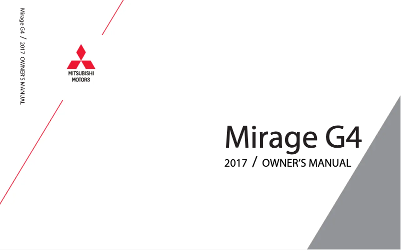 Page 1 de la notice Manuel utilisateur Mitsubishi Mirage G4 (2017)