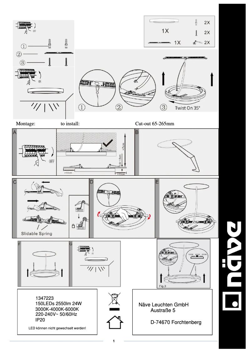 Page n°1 - Manuel utilisateur Näve Bonus