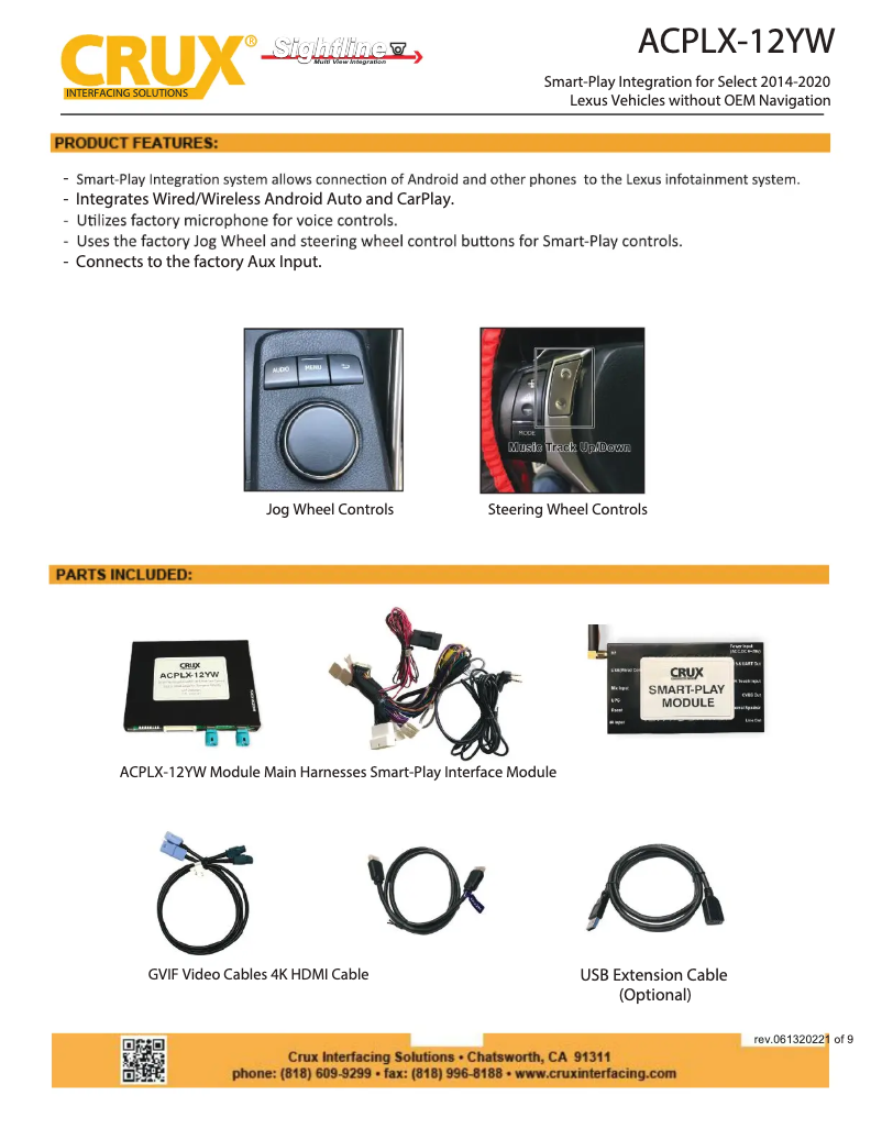 Page 1 de la notice Manuel utilisateur CRUX ACPLX-12YW