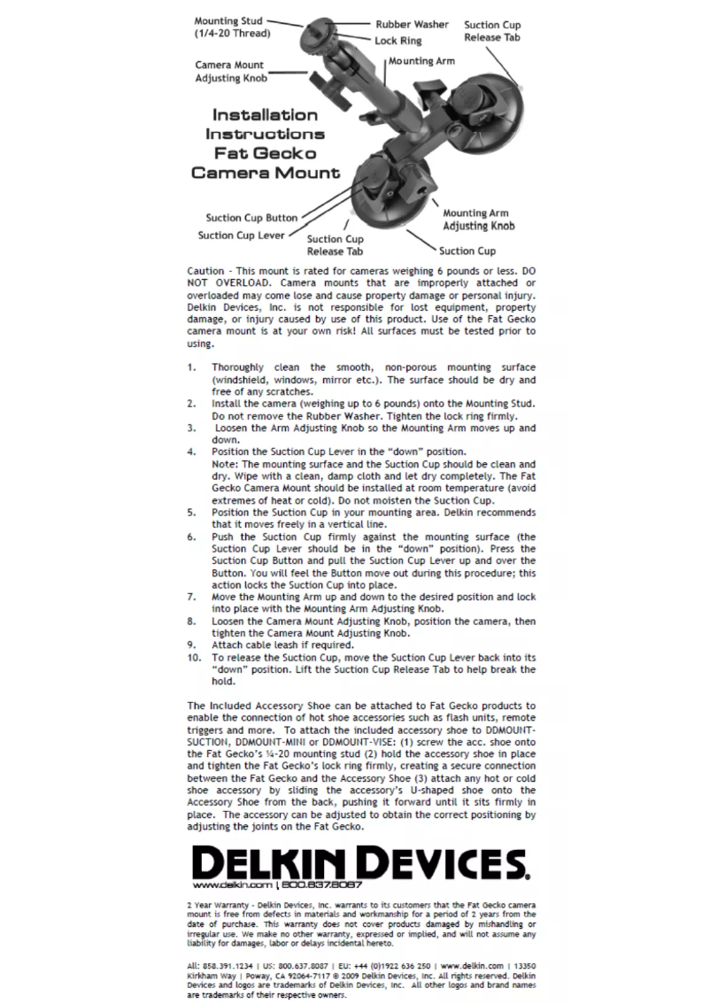 Image de la première page du manuel de l'appareil Camera Mount