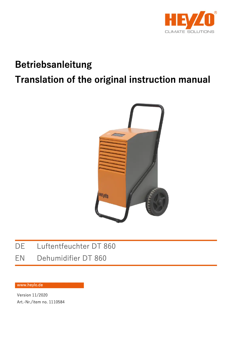 Page n°1 - Manuel utilisateur Heylo DT 860