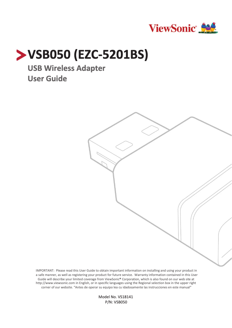 Page 1 de la notice Manuel utilisateur Viewsonic VSB050