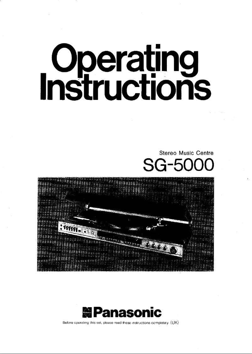 Page n°1 - Manuel utilisateur Panasonic SG-5000