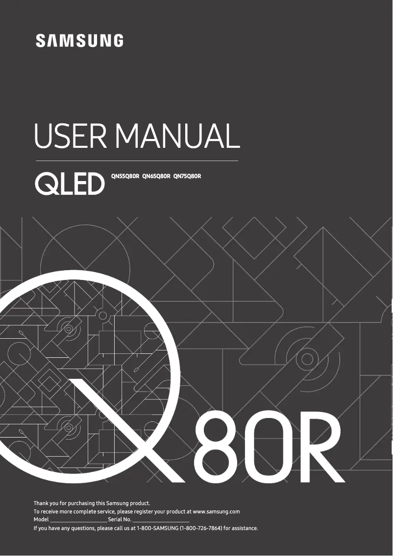 Page 1 de la notice Manuel utilisateur Samsung QN82Q80R