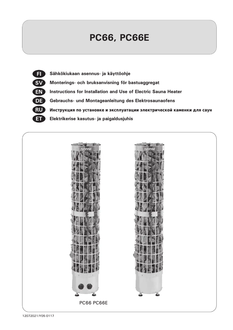 Page n°1 - Manuel utilisateur Harvia Cilindro PC66 HPC66400