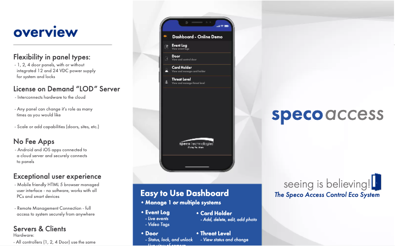 Page 1 de la notice Fiche technique Speco Technologies A2E4P