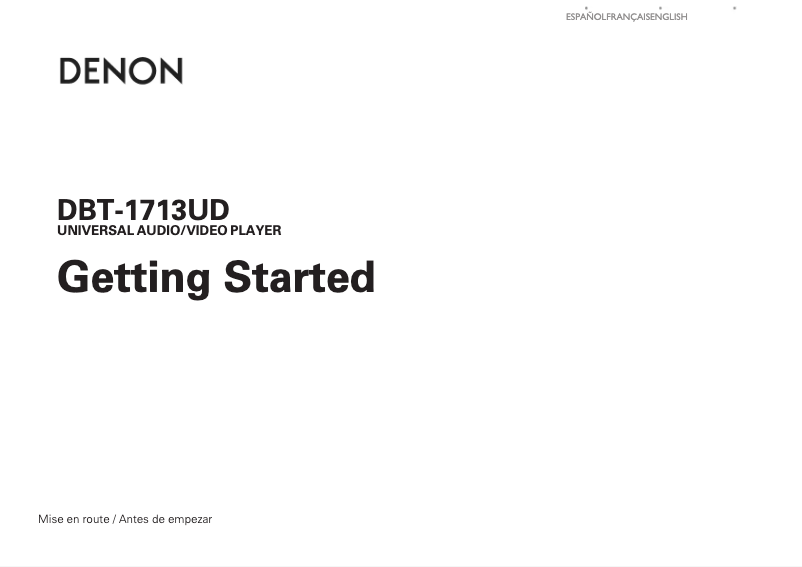 Page 1 de la notice Manuel utilisateur Denon DBT-1713UD