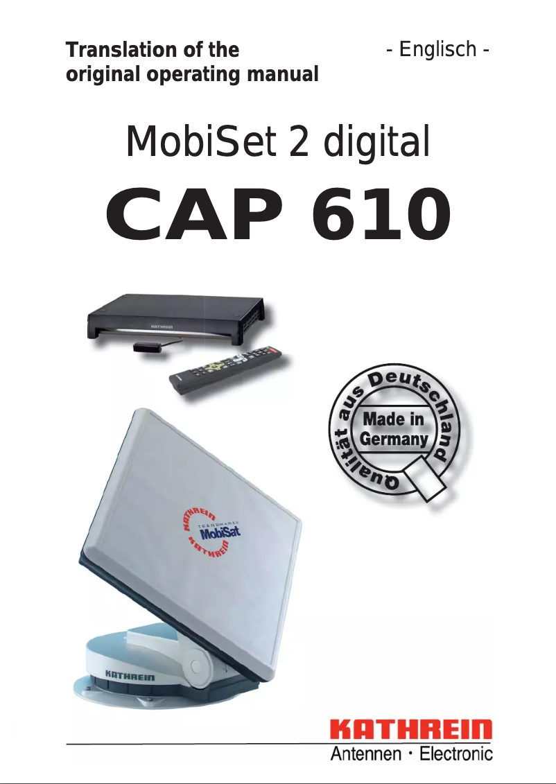 Image de la première page du manuel de l'appareil MobiSet 2 digital CAP 610
