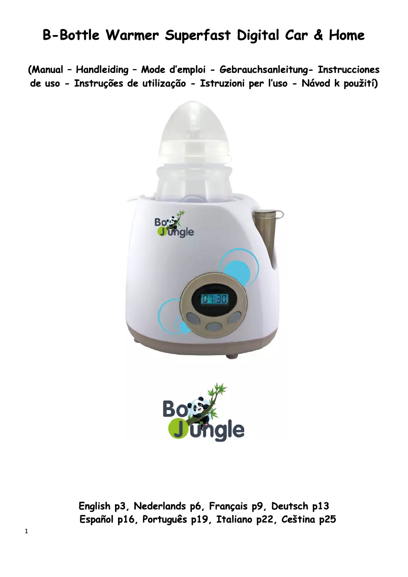 Image de la première page du manuel de l'appareil B-Bottle