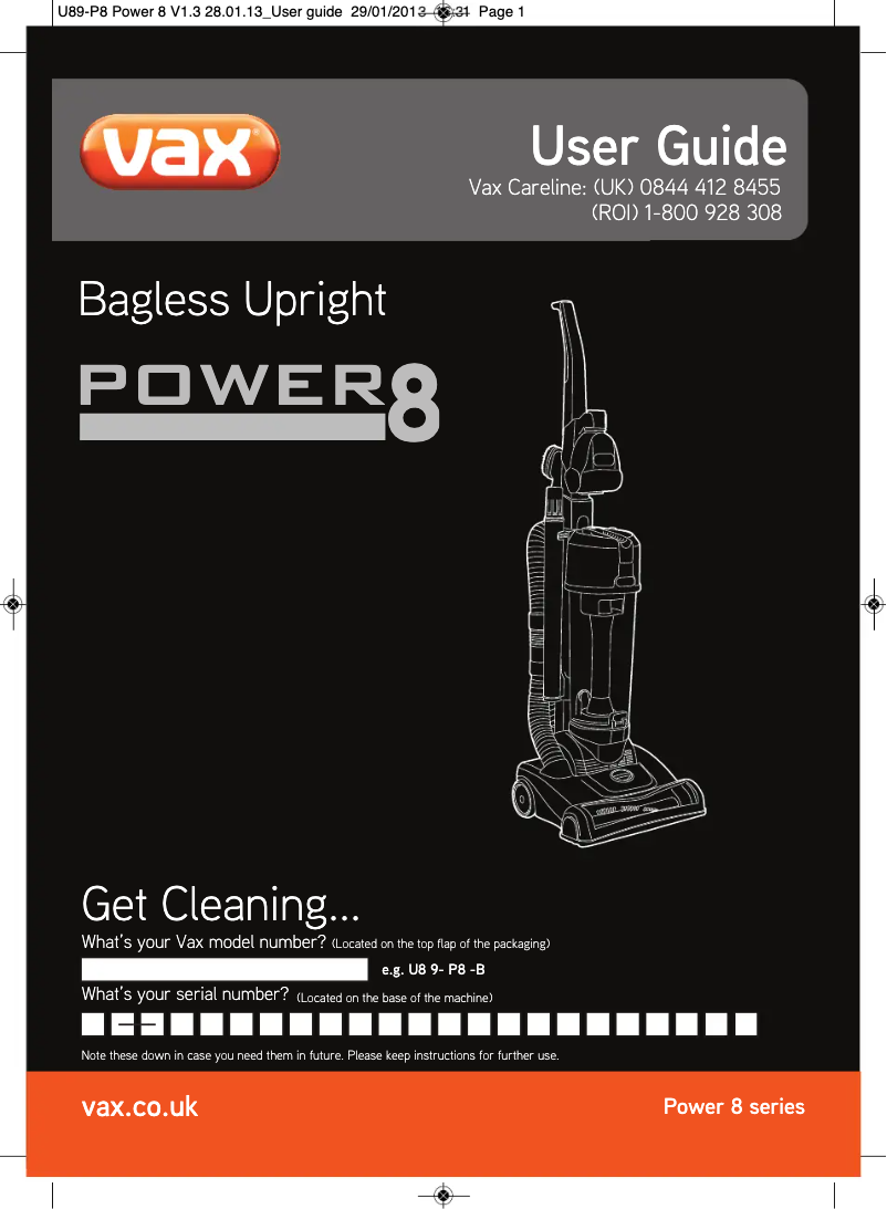 Image de la première page du manuel de l'appareil Power 8 U89-P8-B