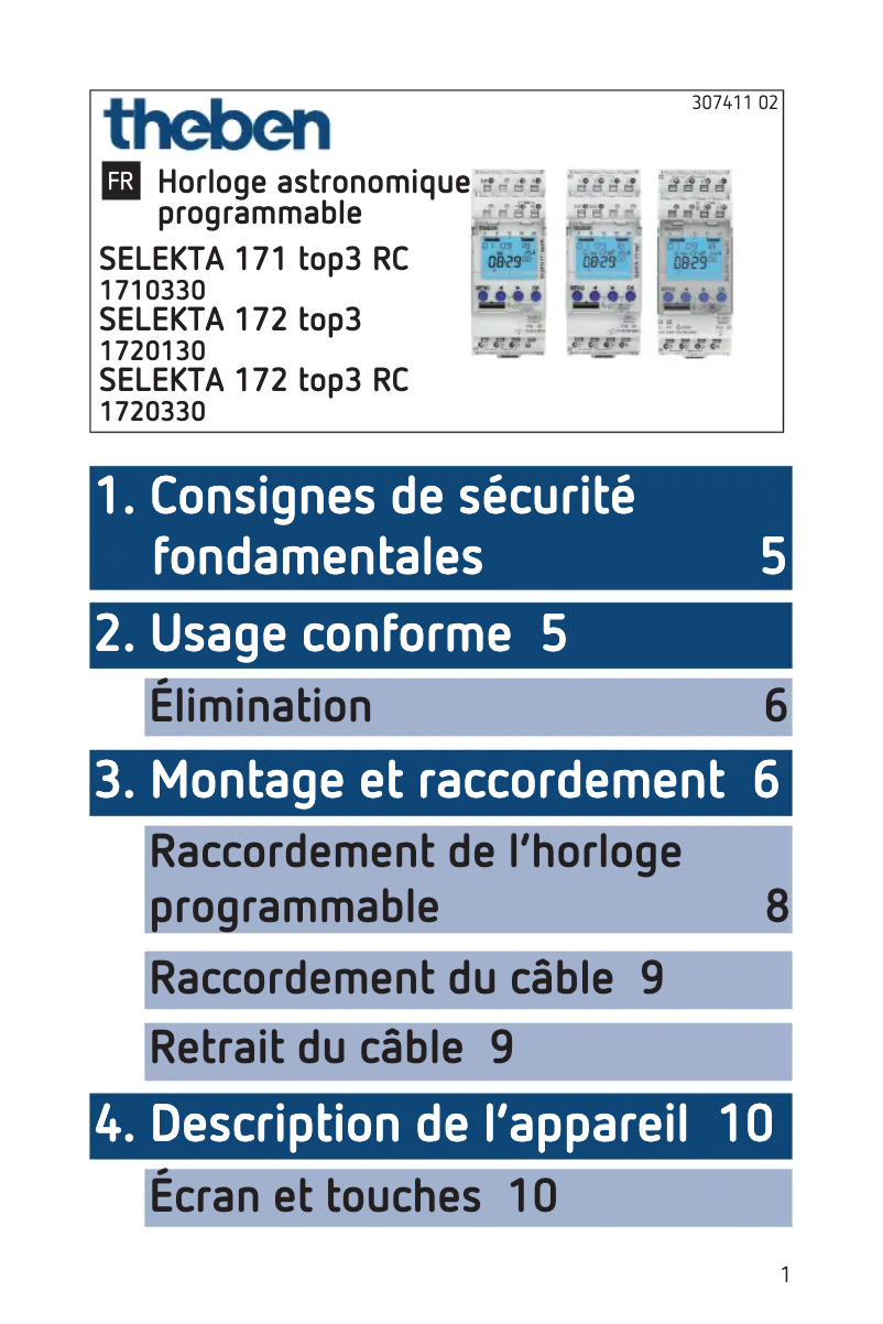 Image de la première page du manuel de l'appareil Selekta 171 top3 RC