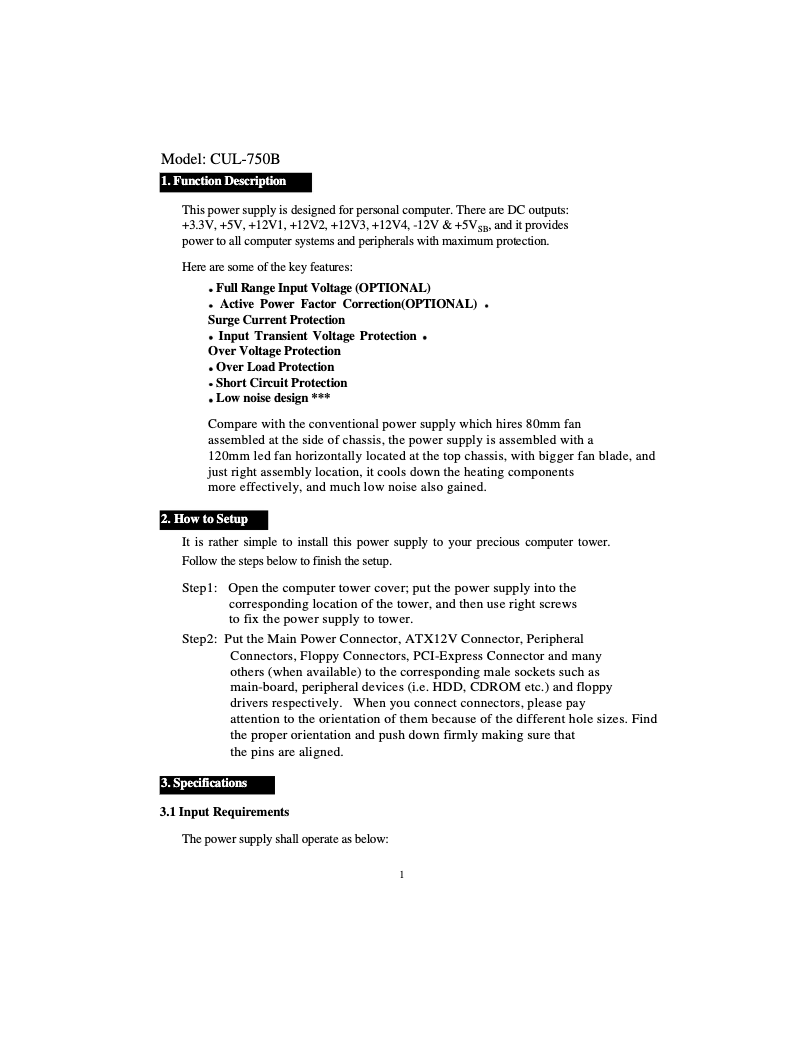 Image de la première page du manuel de l'appareil CUL-750B