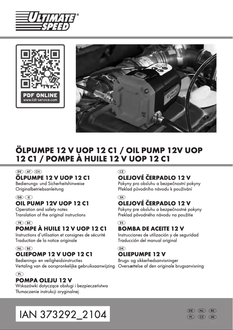 Page 1 de la notice Manuel utilisateur Ultimate Speed UOP 12 C1