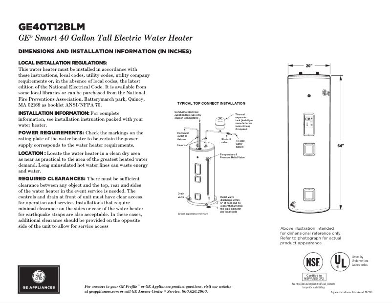 Image de la première page du manuel de l'appareil GE40T12BLM