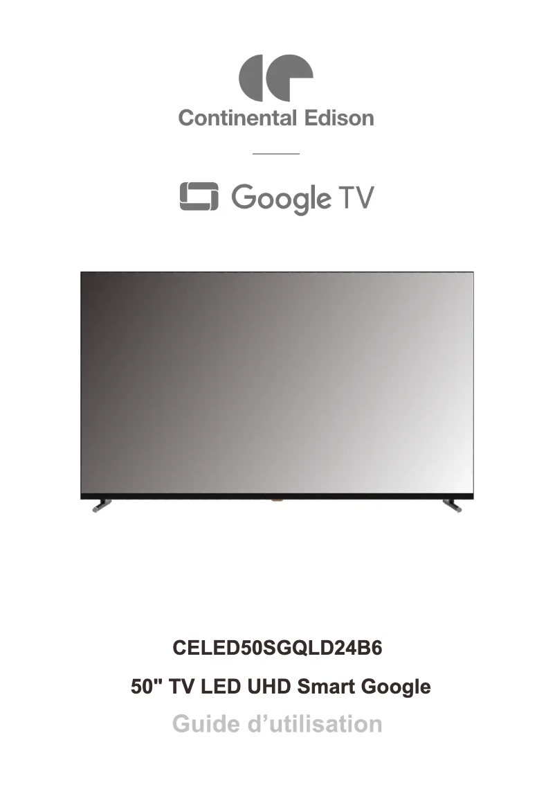 Page 1 de la notice Manuel utilisateur Continental Edison CELED50SGQLD24B6