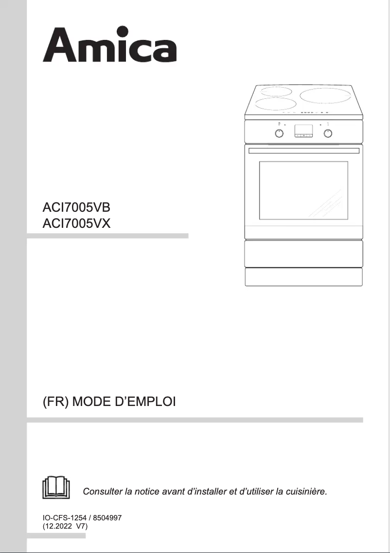 Page n°1 - Manuel utilisateur Amica ACI7005VX