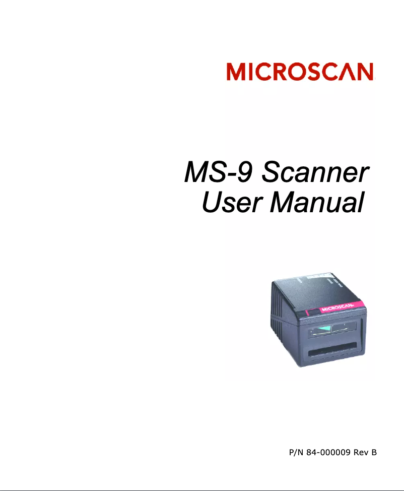 Page n°1 - Manuel utilisateur Microscan MS-9