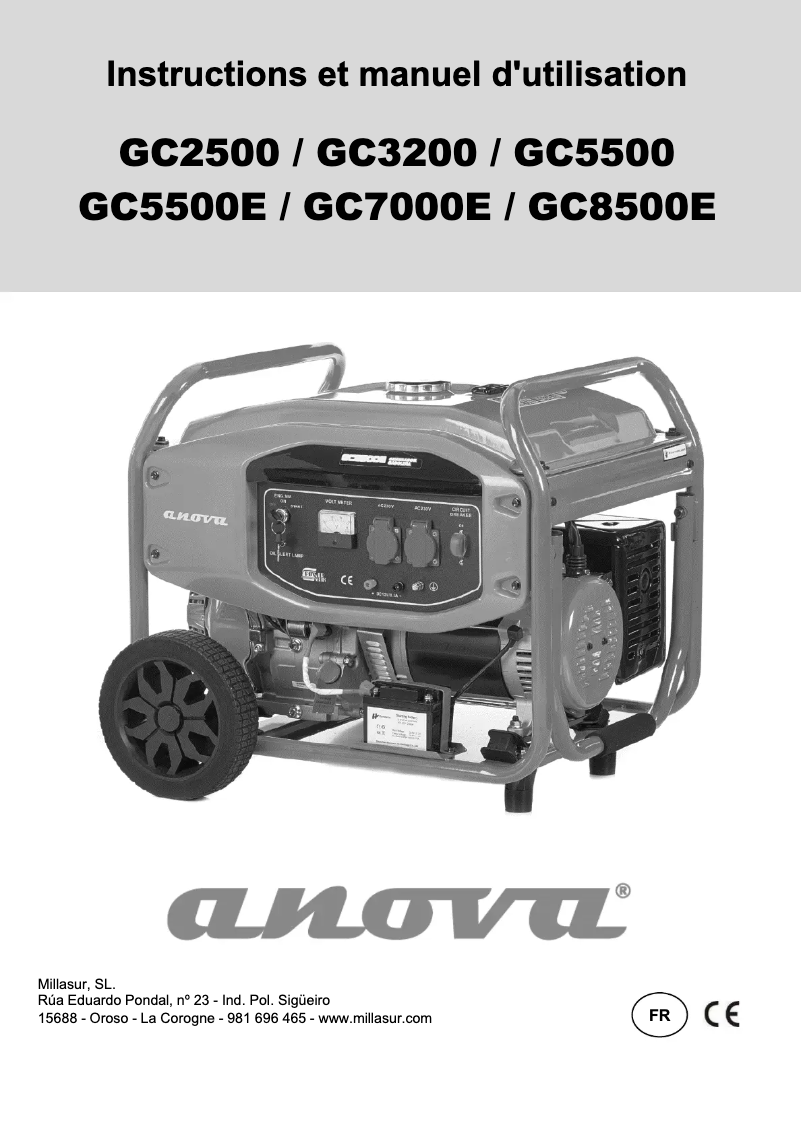 Page n°1 - Manuel utilisateur Anova GC7000E