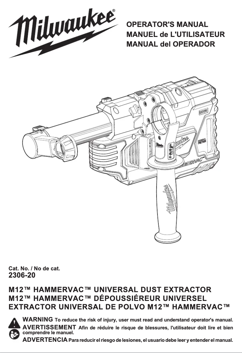 Image de la première page du manuel de l'appareil M12 HammerVac 2306-22