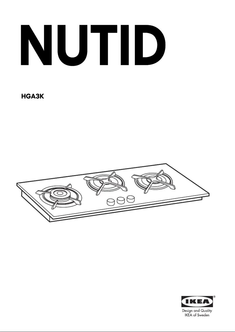 Page 1 de la notice Manuel utilisateur Whirlpool NUTID HGA3K WH