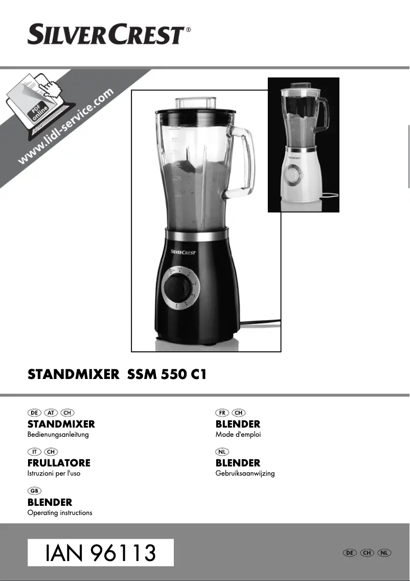 Page n°1 - Manuel utilisateur SilverCrest SSM 550 C1