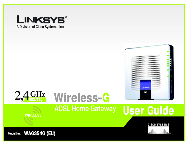 Page 1 de la notice Manuel utilisateur Linksys WAG354G