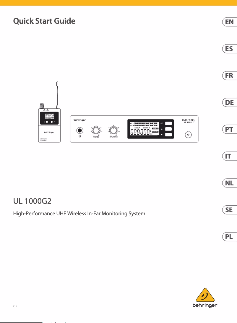 Image de la première page du manuel de l'appareil UL 1000G2